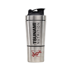 Metal Shaker with Pill Holder 600 ml + 200 ml