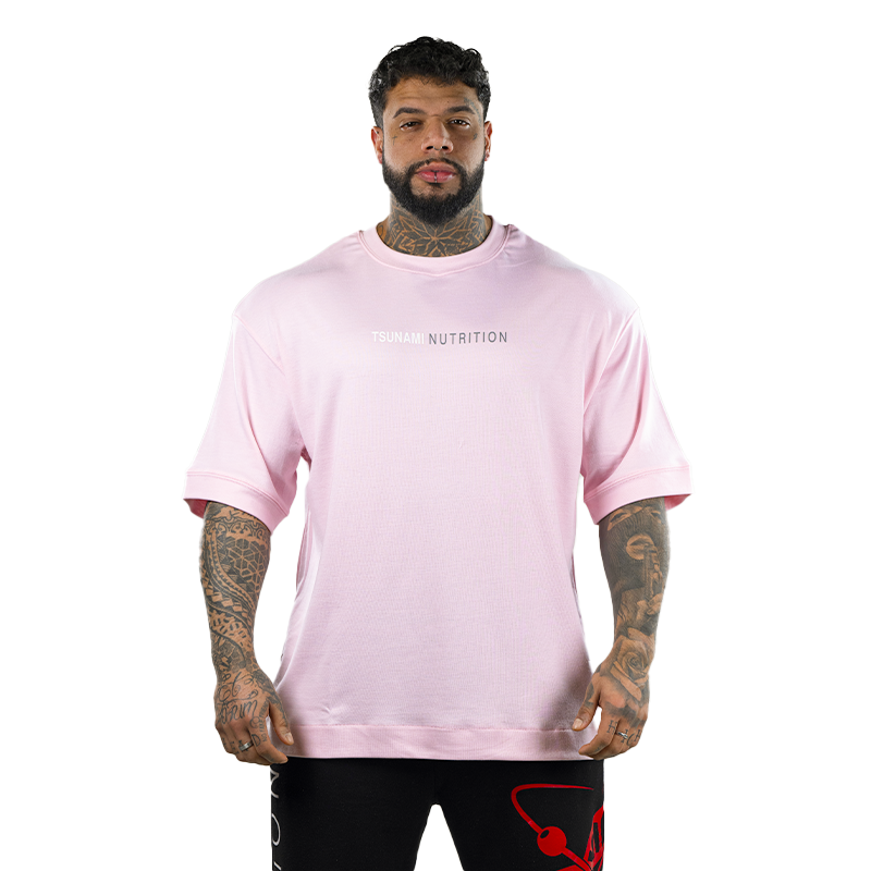 Tsunami T-shirt oversize hommes rose