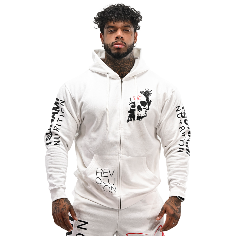 Sweat à Capuche Skull Blanc Homme